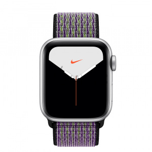 Купить Apple Watch Series 5 // 40мм GPS + Cellular // Корпус из алюминия серебристого цвета, спортивный браслет Nike цвета «песчаная пустыня/салатовый»