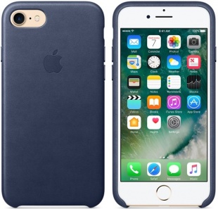 Кожаный чехол для iPhone 7/8, тёмно-синий цвет, оригинальный Apple, оригинальный Apple
