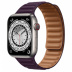 Apple Watch Series 7 // 45мм GPS + Cellular // Корпус из титана, кожаный браслет цвета «тёмная вишня», размер ремешка M/L