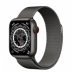 Apple Watch Series 7 // 41мм GPS + Cellular // Корпус из титана цвета «черный космос», миланский сетчатый браслет графитового цвета