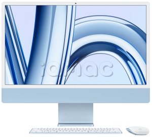 Купить Apple iMac 24" (Custom) Retina 4,5K // Чип Apple M3 8-Core CPU, 8-Core GPU // 16 ГБ, 256 ГБ, Синий цвет (2023)