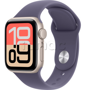 Купить Apple Watch SE 3 // 44мм GPS // Корпус из алюминия цвета "сияющая звезда", спортивный ремешок цвета "фиолетовый туман" (2025)