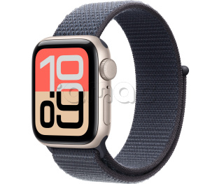 Купить Apple Watch SE 3 // 40мм GPS // Корпус из алюминия цвета "сияющая звезда", спортивный браслет цвета "якорный синий" (2025)