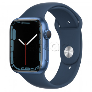 Купить Apple Watch Series 7 // 45мм GPS // Корпус из алюминия синего цвета, спортивный ремешок цвета «синий омут»