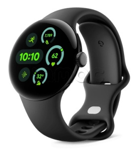 Купить Google Pixel Watch 3, Wi-Fi+Cellular, черный матовый корпус 41 мм, спортивный ремешок черного цвета (Obsidian)