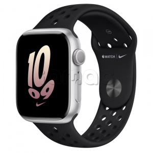 Купить Apple Watch Series 8 // 45мм GPS // Корпус из алюминия серебристого цвета, спортивный ремешок Nike черного цвета