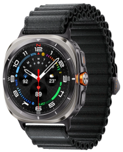 Купить Samsung Galaxy Watch Ultra (47 мм) Wifi+LTE, корпус серебристый титан, ремешок Trail Band темно-серого цвета