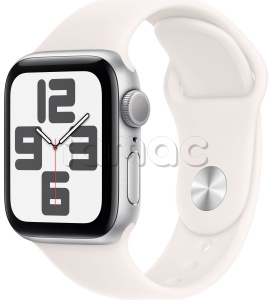 Купить Apple Watch SE // 44мм GPS (Custom) // Корпус из алюминия серебристого цвета, спортивный ремешок цвета «светлые румяна» (2024)