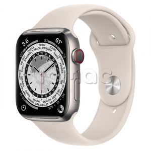 Купить Apple Watch Series 7 // 45мм GPS + Cellular // Корпус из титана, спортивный ремешок цвета «сияющая звезда»