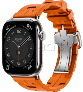 Купить Apple Watch Series 10 Hermès // 46мм GPS+Cellular // Корпус из титана серебристого цвета, ремешок Kilim Single Tour цвета Orange