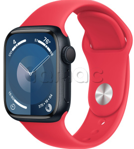 Купить Apple Watch Series 9 // 45мм GPS // Корпус из алюминия цвета "темная ночь", спортивный ремешок цвета (PRODUCT)RED