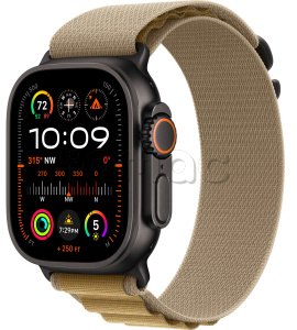Купить Apple Watch Ultra 2 (2024) // 49мм GPS + Cellular // Корпус из черного титана, ремешок Alpine Loop бежевого цвета, S
