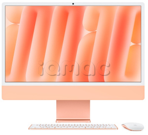 Купить Apple iMac 24" Retina 4,5K // Чип Apple M4 8-Core CPU, 8-Core GPU // 16 ГБ, 256 ГБ, Оранжевый цвет (2024)