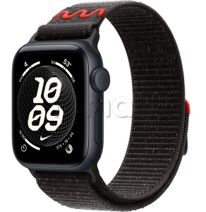 Купить Apple Watch SE 3 // 44мм GPS // Корпус из алюминия цвета "полуночный", спортивный браслет Nike цвета "полуночный черный" (2025)