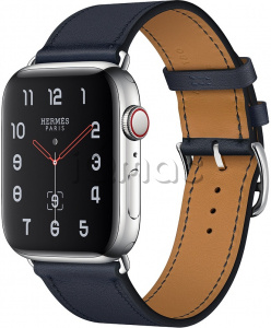 Купить Apple Watch Series 4 Hermès // 44мм GPS + Cellular // Корпус из  нержавеющей стали, ремешок Single Tour из кожи Swift цвета Bleu Indigo