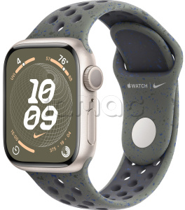 Купить Apple Watch Series 9 // 45мм GPS // Корпус из алюминия цвета "сияющая звезда", спортивный ремешок Nike цвета "карго хаки"