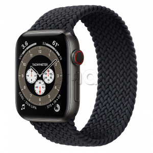 Купить Apple Watch Series 6 // 44мм GPS + Cellular // Корпус из титана цвета «черный космос», плетёный монобраслет угольного цвета