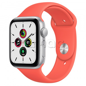 Купить Apple Watch SE // 44мм GPS // Корпус из алюминия серебристого цвета, спортивный ремешок цвета «Розовый цитрус» (2020)