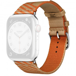 45 Hermes Single Simple Tour Jumping Kraft Orange Apple Watch