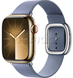 Купить Apple Watch Series 9 // 41мм GPS+Cellular // Корпус из нержавеющей стали золотого цвета, ремешок цвета "лавандовый синий" с современной пряжкой (Modern Buckle), размер ремешка S