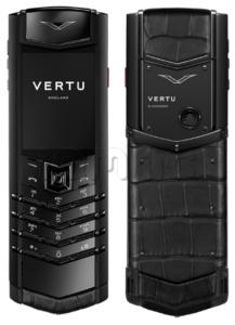 Телефон Vertu Signature V, Black stainless steel, Alligator Skin (Matt Black/Черный)