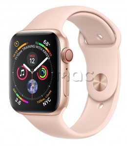 Купить Apple Watch Series 4 // 40мм GPS + Cellular // Корпус из алюминия золотого цвета, спортивный ремешок цвета «розовый песок» (MTUJ2)