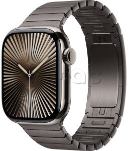 Купить Apple Watch Series 10 // 46мм GPS+Cellular // Корпус из титана натурального цвета, блочный браслет сланцевого цвета