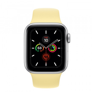 Купить Apple Watch Series 5 // 40мм GPS // Корпус из алюминия серебристого цвета, спортивный ремешок цвета «лимонный мусс»