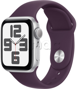 Купить Apple Watch SE // 44мм GPS (Custom) // Корпус из алюминия серебристого цвета, спортивный ремешок цвета «сливовый» (2024)