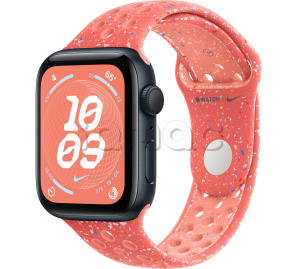 Купить Apple Watch SE // 40мм GPS // Корпус из алюминия цвета «тёмная ночь», спортивный ремешок Nike цвета «Волшебный уголек» (2024)