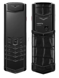 Телефон Vertu Signature+, Black steel, Alligator Skin (Basalt Black/Базальтовый черный)