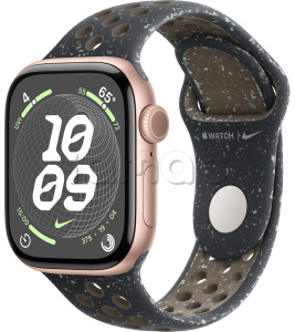 Купить Apple Watch Series 10 // 46мм GPS (Custom) Корпус из алюминия цвета "розовое золото", спортивный ремешок Nike цвета "Полуночное небо"