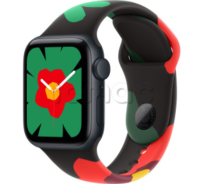 Купить Apple Watch SE 3 // 40мм GPS // Корпус из алюминия цвета "полуночный", спортивный ремешок цвета Unity Bloom (2025)