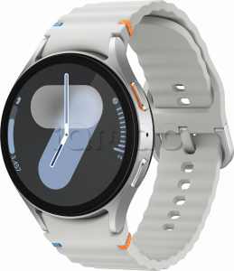 Купить Samsung Galaxy Watch7 (44 мм) LTE, серебристый корпус, спортивный ремешок серебристого цвета