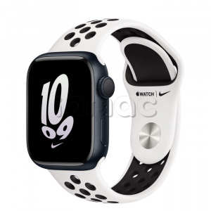 Купить Apple Watch Series 8 // 41мм GPS // Корпус из алюминия цвета "темная ночь", спортивный ремешок Nike цвета "чистая платина/чёрный"