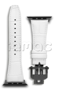 Ремешок Golden Concept для Apple Watch, Leather (White/Black)