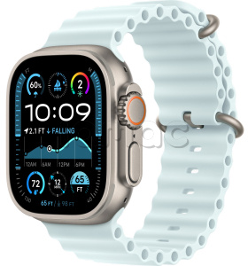 Купить Apple Watch Ultra 2 (2024) // 49мм GPS + Cellular // Корпус из титана, ремешок Ocean Band цвета "ледяной синий"