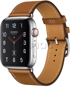 Купить Apple Watch Series 4 Hermès // 44мм GPS + Cellular // Корпус из  нержавеющей стали, ремешок Single Tour из кожи цвета Fauve Barenia