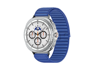 Купить Samsung Galaxy Watch8 Classic (46 мм) Wifi+LTE, Белый, Текстильный ремешок синего цвета