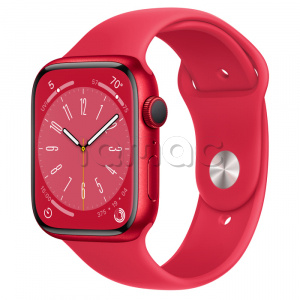 Купить Apple Watch Series 8 // 45мм GPS // Корпус из алюминия цвета (PRODUCT)RED, спортивный ремешок цвета (PRODUCT)RED