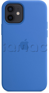 Силиконовый чехол MagSafe для iPhone 12, цвет «Капри»