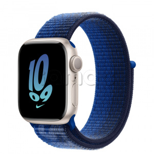 Купить Apple Watch Series 8 // 41мм GPS // Корпус из алюминия цвета "сияющая звезда", спортивный браслет Nike цвета "королевская игра/морская полночь"