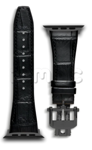 Ремешок Golden Concept для Apple Watch, Leather (Black/Black)