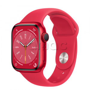 Купить Apple Watch Series 8 // 41мм GPS // Корпус из алюминия цвета (PRODUCT)RED, спортивный ремешок цвета (PRODUCT)RED