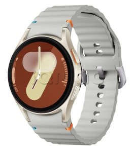 Купить Samsung Galaxy Watch7 (40 мм) LTE, бежевый корпус, спортивный ремешок серебристого цвета