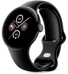 Купить Google Pixel Watch 2, Wi-Fi, серебристый корпус, спортивный ремешок черного цвета (Obsidian)