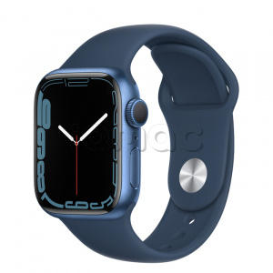Купить Apple Watch Series 7 // 41мм GPS // Корпус из алюминия синего цвета, спортивный ремешок цвета «синий омут»