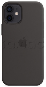 Силиконовый чехол MagSafe для iPhone 12, черный цвет