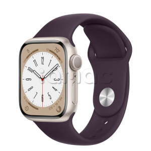 Купить Apple Watch Series 8 // 41мм GPS // Корпус из алюминия цвета "сияющая звезда", спортивный ремешок цвета "бузина"