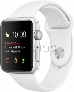 Купить Apple Watch Series 1 42мм Корпус из серебристого алюминия, спортивный ремешок белого цвета (MNNL2)